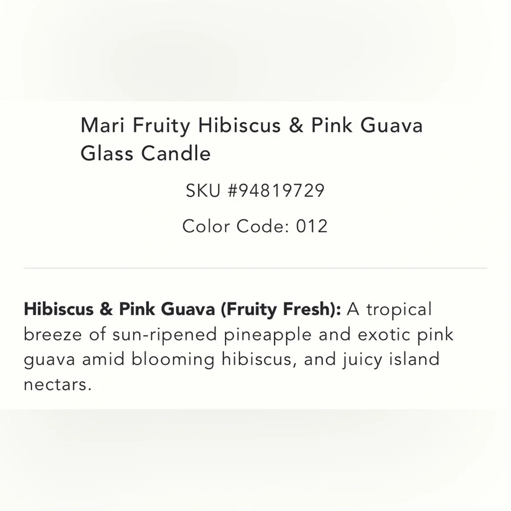 Anthropologie Mari Fruity Hibiscus & Pink Guava Glass Candle NEW - Picture 4 of 6